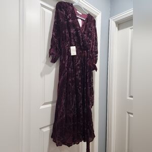 Elegant Burgundy Velvet Dress